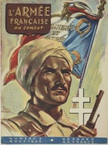 The cover of ‘L’Armée Française au combat’, No. 3, août 1945. Illustration by Raoul Auger.