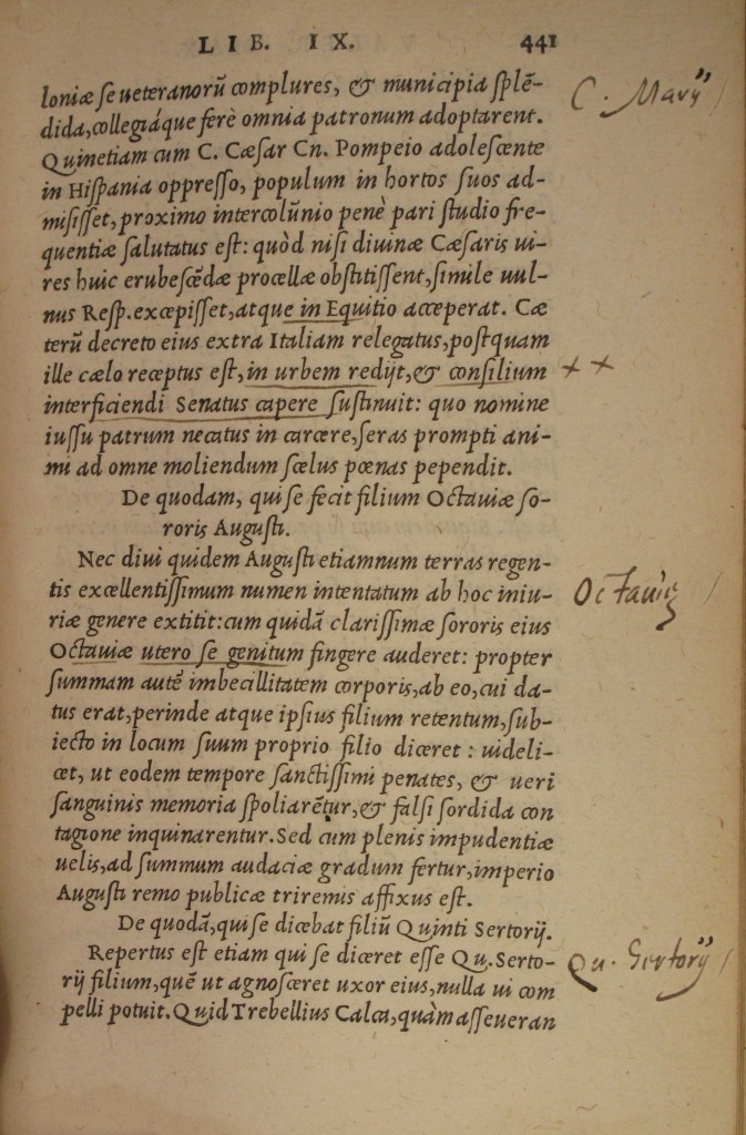 Harvey's annotations in Valerius (Adv.d.8.1)