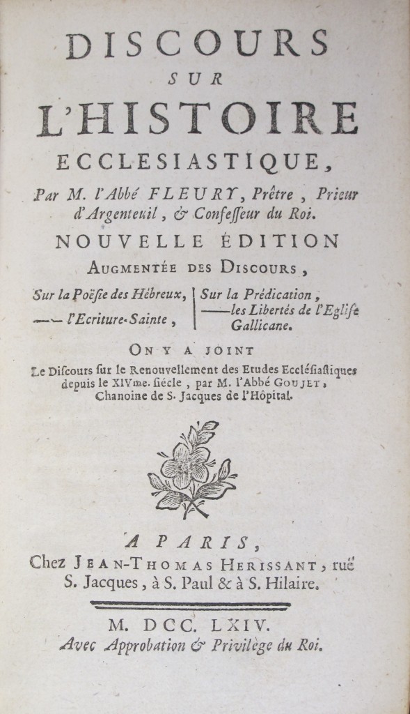 Fleury's Discours sur l'histoire ecclesiastique (7000.d.1916)