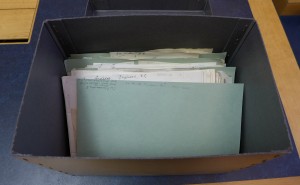 Author files as they arrive in the library