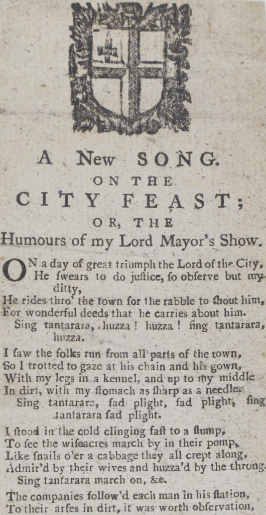 Detail from 'A new song on the City feast', a rare piece of ephemera printed c. 1795 (Madden Ballads 5, 1376)