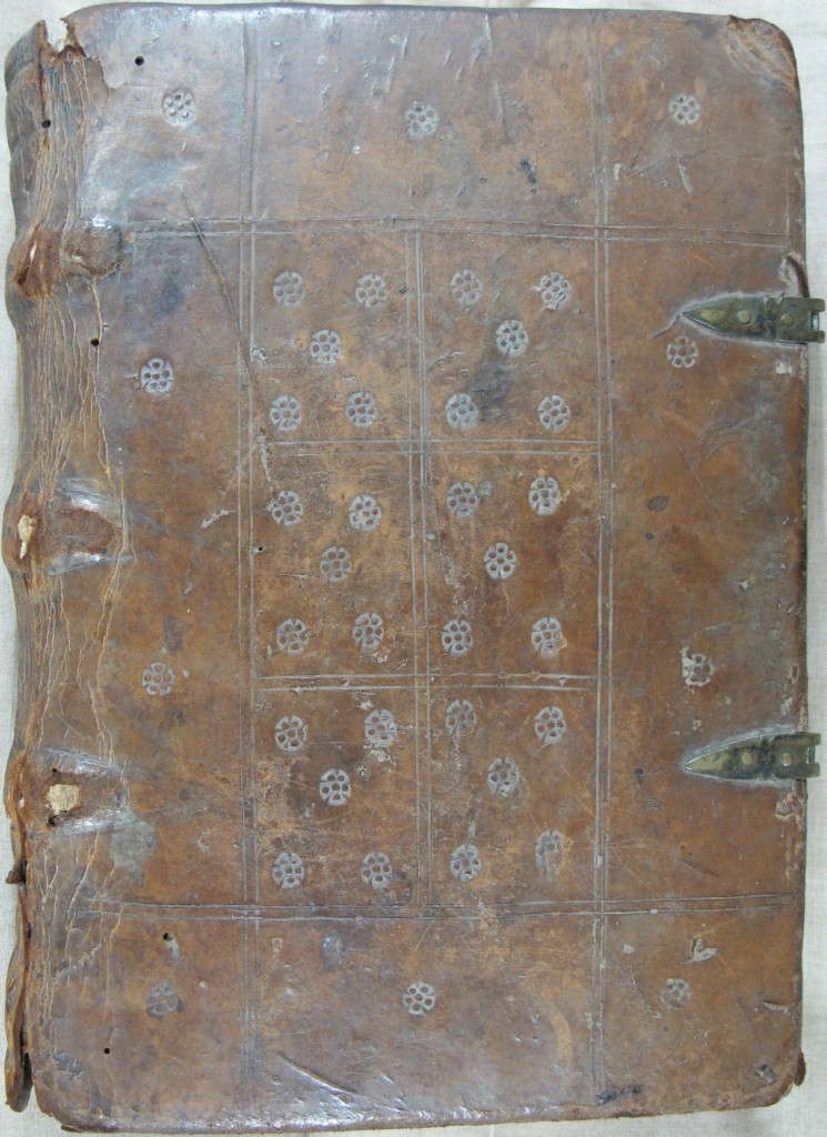 Blind stamped binding on Peterborough.Sp.61
