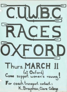 Poster for the Women's Boat Race 1976 (UA CUWBC 3/4)