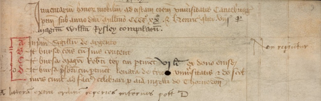 John Fisher's checking of the contents of the archive
