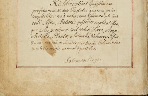 Negri's description and dedication