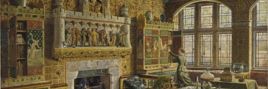 Tower House, Kensington, London: perspective of the library (RIBA Collections)
