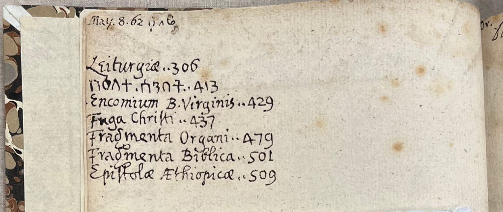 Castell's notes